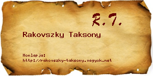 Rakovszky Taksony névjegykártya